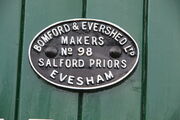 Bomford & Evershed living van - mfc plate