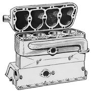 Cylinder block and head of sidevalve engine (Autocar Handbook, Ninth edition)