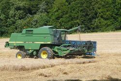 Harvesting below Sulham Woods - geograph.org.uk - 915957