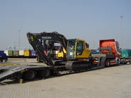 Lowboy with a Excavator
