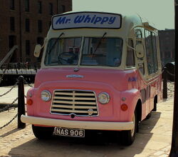 1961 Karrier van;  Ice Cream—original at the  Liverpool, UK in May 2013