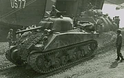  tanks joining the  forces in the beachhead at  during the , 1944