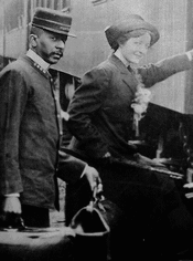 Pullman Porter Helping Woman