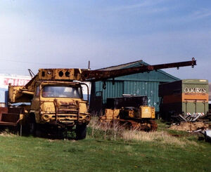 A 1960s Taylor Jumbo 3T Mobilecrane awaiting restoration in the UK