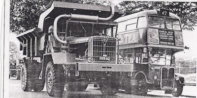 A 1962 AEC 1100 Diesel Dumptruck 4WD and a AEC Routeman bus.jpg