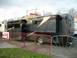 An extendable motorhome at Lausanne, Switzerland