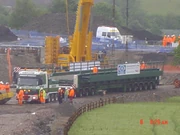 Cadzow delivering a railway bridge to a new road job in Barnsley using 2  8x4  (other truck out of shot)