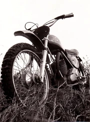 AJS Publicity shot - 250 Stormer c1970. Taken at Thruxton, Hampshire.