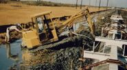 A 1990s Smalley 430 Dredger-Excavator Diesel river cleaning
