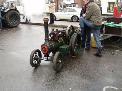 A scale live steam Burrell traction engine.