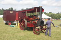 Preparing for steaming Fowler no. 15288 MrBlower has the boiler tubes swept to remove soot