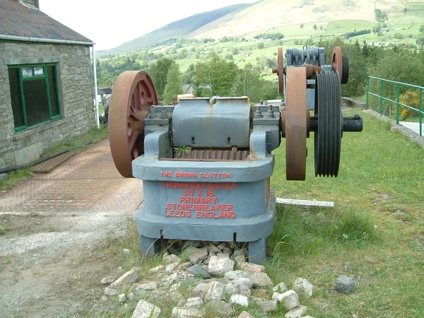 Static Stone crusher by Thomas & Foster of Leeds, on display at the  site at Threlkeld, Cumbria