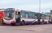 A Wrightbus bodied   of First Manchester