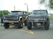 Heavily modified Chevrolet Blazer typical of the United States hobbyist off-roading scene