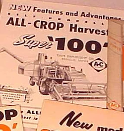 AC All-Crop Super 100 combine brochure b&w