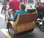 Bamboo tricycle rickshaw