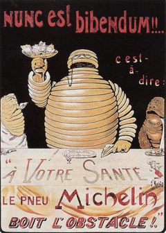 A 1898 poster by "" of , the Michelin Man