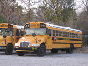 2008 Blue Bird Vision conventional school bus operated by the Shelby County, Alabama Board of Education in Helena, Alabama.