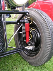 Traditional Morgan sliding kingpin suspension