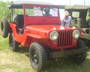 The Willys Jeep CJ-2A, the first vehicle produced by the company in 1946, when it was known as Willys Mexicana.