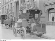 German electric car, 1904, with the chauffeur on top