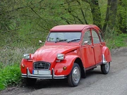 A 1970s Citroën 2CV with rectangular headlights