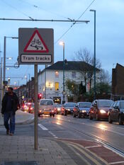 NET-tram tracks warning