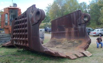 Bucket and cab of The Silver Spade at Harrison Coal and Reclamation Park on Ohio State Route 519 (Stumptown Road)