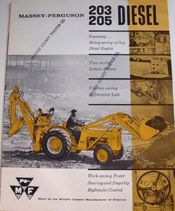 MF 205 backhoe brochure - 1962