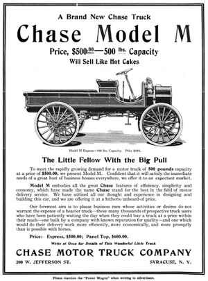 Chase Motor Truck Company - "The Little Fellow with the Big Pull", October 1, 1912