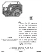 A 1919 Cadillac Advertisement - Phaeton, 4-passenger touring - Syracuse Herald, September 30, 1917