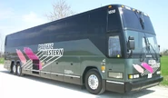 A 56 passenger Prevost coach