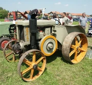 A  tractor with massive flywheel