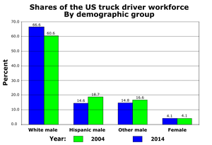 US truck driver workforce by demographic group