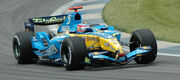 Alonso (Renault) qualifying at USGP 2005