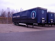 A curtain sider semi-trailer without truck