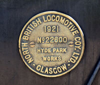 GNR 1744 constructors plate