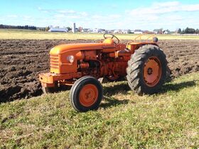 Renault D35 plowing with a 2 bottom plow 12 inches. Canada Fall 2013