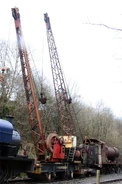 A pair of 1930s Smith Of Rodley Railway Steamcranes in Wales