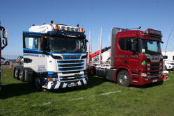 Two Scania trucks at Llandudno Transport Festival