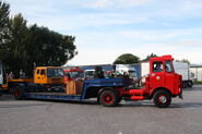 Foden (YWB874T) and lowloader at Exelby services 2013