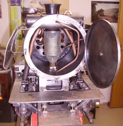 Model steam locomotive showing spark arrester mesh