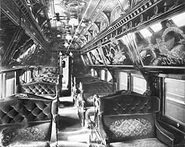 A Pullman car, interior view.