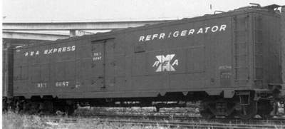 Railway Express Agency refrigerator car #6687, a converted World War II "troop sleeper