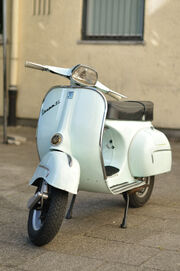 Light blue Vespa GL, front