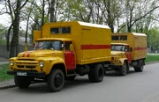 Two AMUR trucks of the Ukrainian Emergency Service. ZiL-130 on the front and UamZ-43140(ZiL-131) in back.