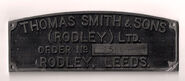 An original Thomas Smith Of Rodley nameplaque