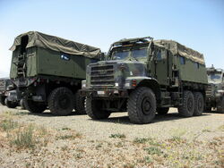 Two MK23 MTVR's equipped with  MAS armor at Camp Pendleton, California
