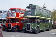 Red and Green RT buses Which ran for London Transport's Central and Country Bus departments respectively.