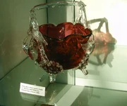 Ruby glass sweet bowl.
